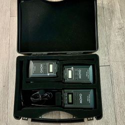 Movo WMX-20-DUO 48-Channel UHF Wireless Lavalier Microphone System w/ Receiver, 2 Transmitters & Lapel Microphone w/ Hard Carrying Case