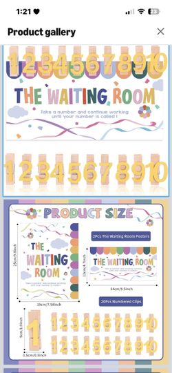 The Waiting Room Poster Set with Numbered Clips