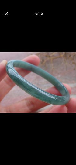Certificate Jadeite Jade icy green Natural Green Circle Bangle Bracelet 51mm 6.25inches