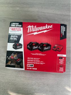 Milwaukee M18 18-Volt Lithium-Ion High Output Starter Kit with Two 6.0 Ah Battery and Charger