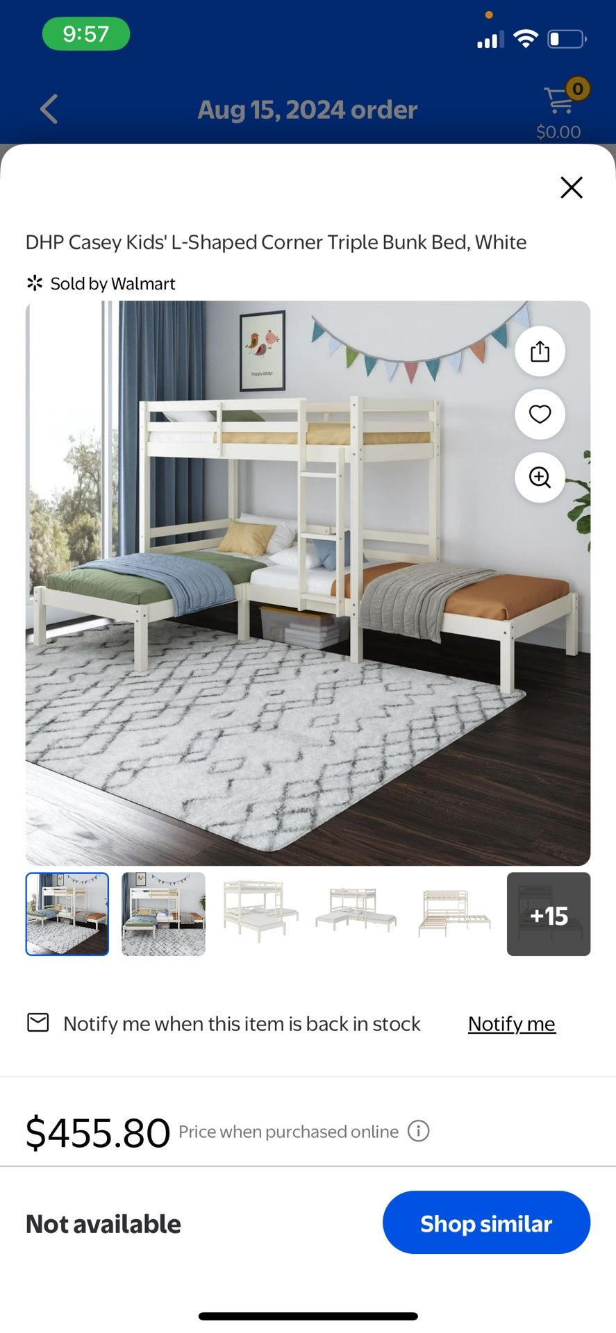 Triple bunk bed twin over twin