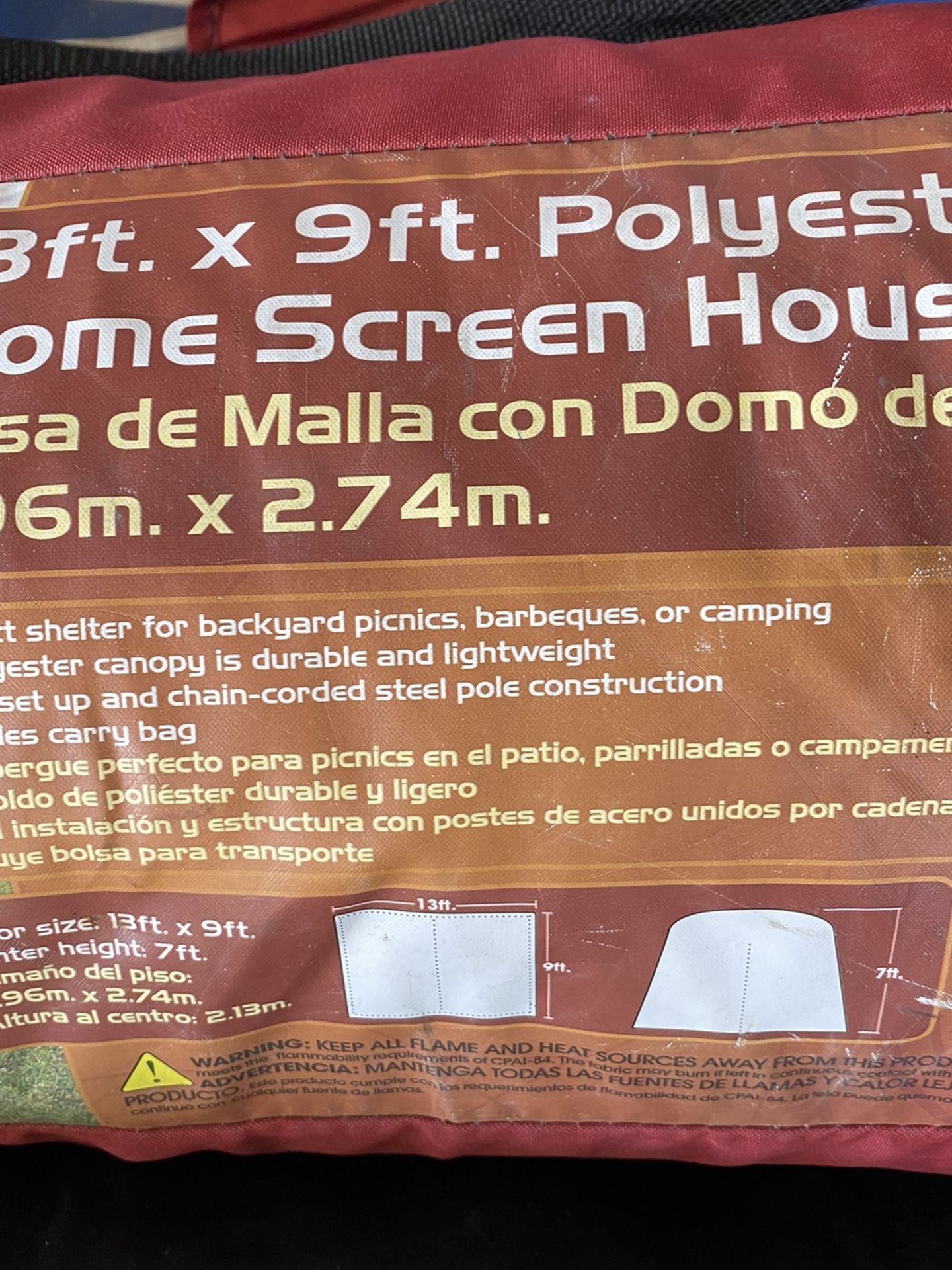 13ft X 9ft Polyester Dome Screen House
