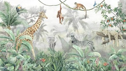 Jungle Animal Wall Mural for Kids Room 151 x 105