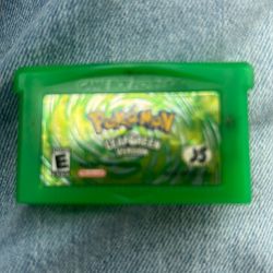 Original Pokémon Leaf Green GBA cartridge 