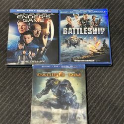 Pacific Rim, Battleship & Ender’s Game Bluray