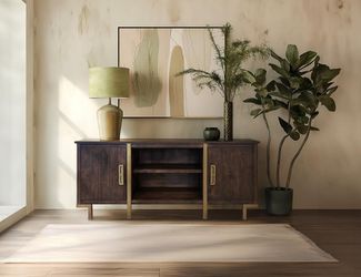 2 Doors TV Stand*** Solid Wood Mango