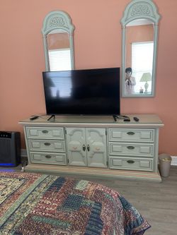 Solid Wood armoire, dresser and Mirrors