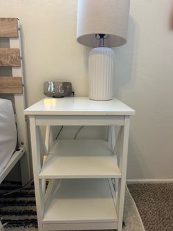 White Wood Bedside Table