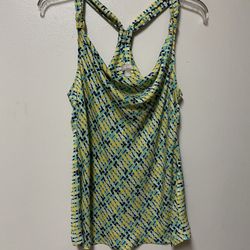 Women’s BANANA REPUBLIC 100% Polyester Pull Over Print Razor Back Tank Top… Size 4