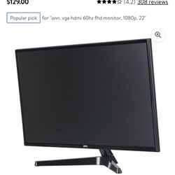 Onn 22in Monitor Hdmi 1080p 60Hz