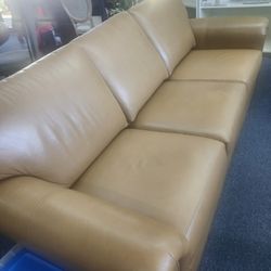 Ethan Allan Leather Couch 