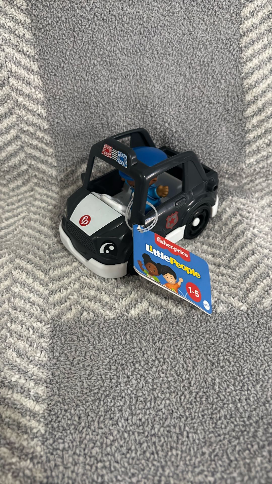 Fisher-Price Little People Police Car, Push-Along Toy Vehicle & Figure for Toddlers & Kids
