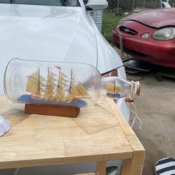 Antique Ship And Mini Ship In Bottle