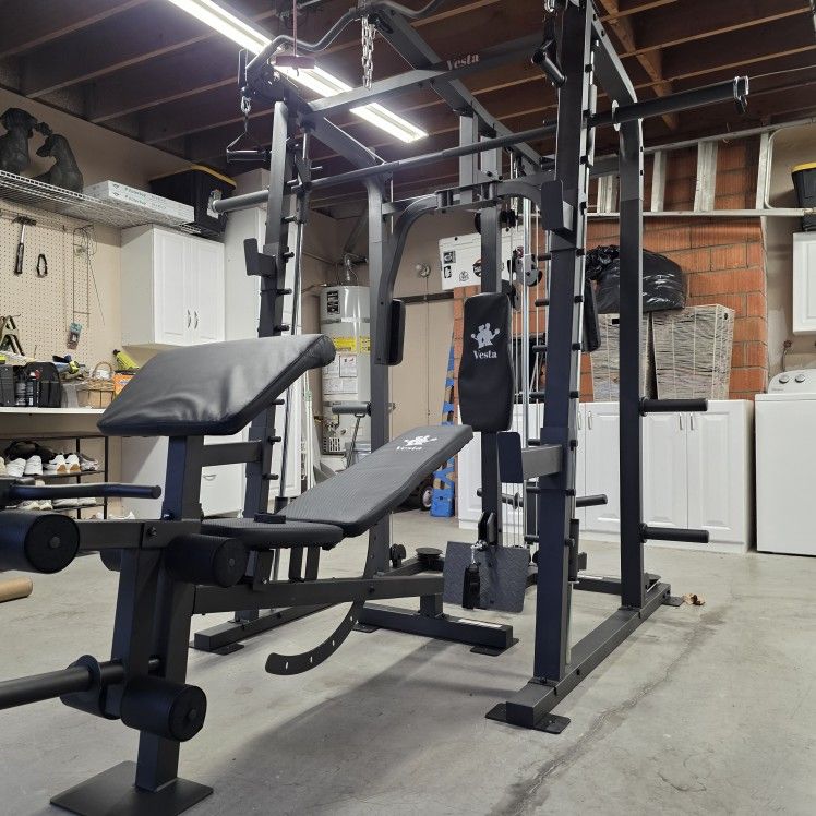 Smith Machine 2001 | Multi-Use Adj Bench | Gym Equipment | Fitness | Squat Rack | Excercise |🔴WEIGHTS AND BARBELL SOLD SEPARATELY 🔴 FREE DELIVERY 🚚