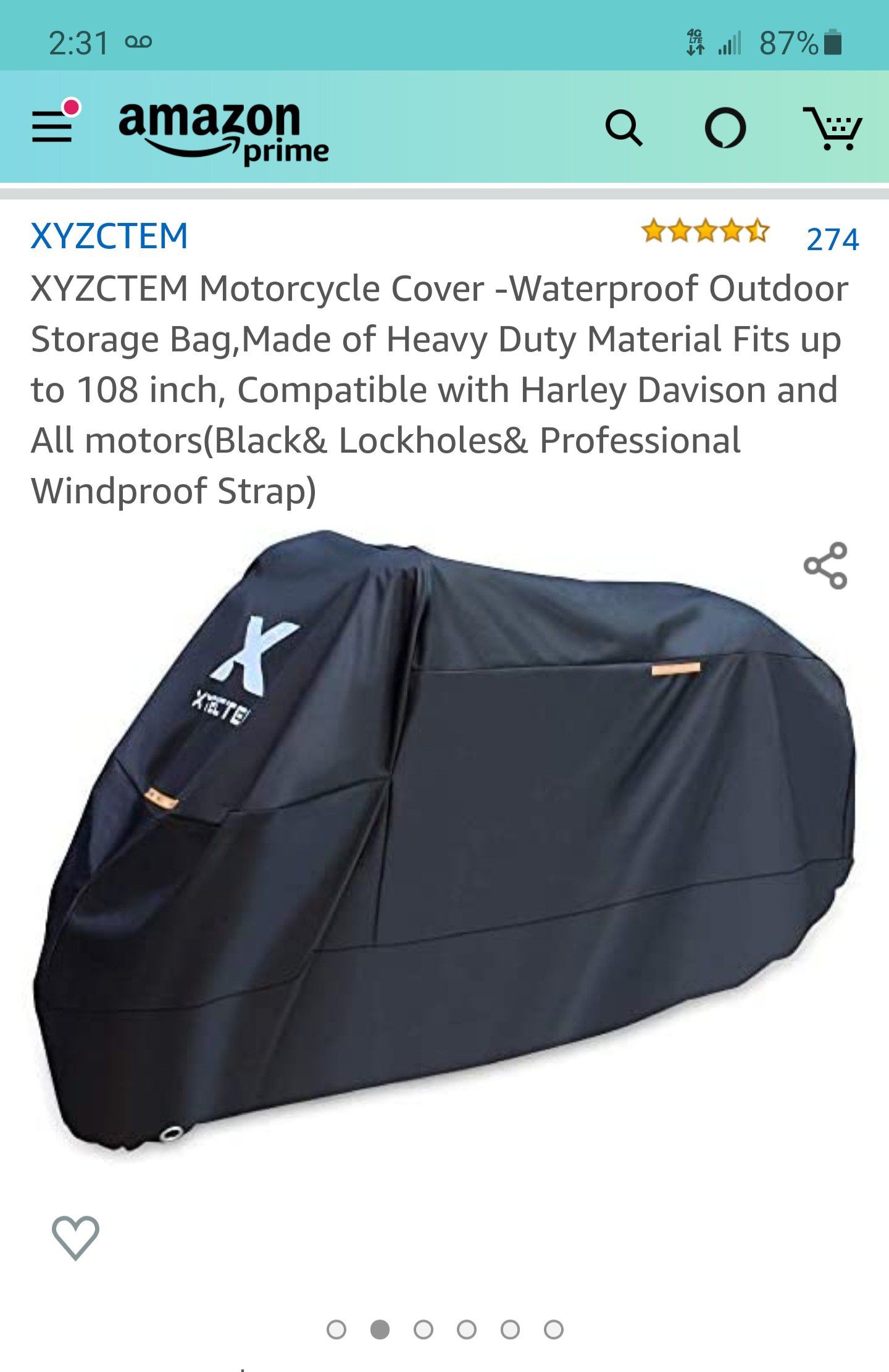 Motorcycle weather cover