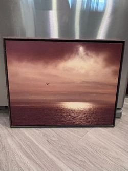 Framed Ocean Sunset Wall Art