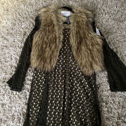 Short Dress With A Fur Vest
