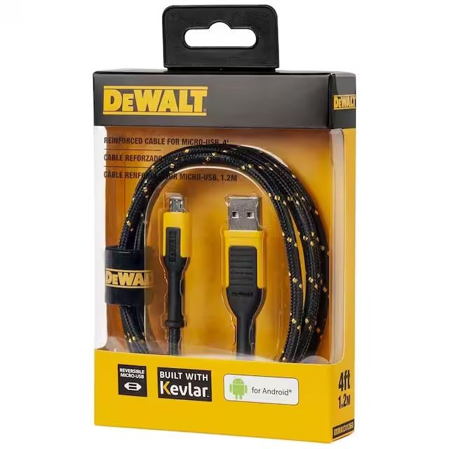 DEWALT 10 ft. Reinforced Braided Cable for Micro-USB