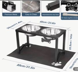 New Double Dog food and water bowl, raised