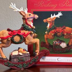 Musical Rocking Reindeer Christmas Figurine Jingle Bells  Windsor  Original Box Perfect Working Condition