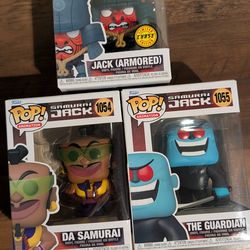 Funko Pop Samurai Jack Set - Jack Armored Chase, Da Samurai, Guardian