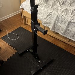 (PAIR OF 2) 550Lbs Pair of Adjustable Squat Rack 41"-66" Sturdy Steel Barbell Rack Free Bench Press Stands GYM/Home Gym Portable Dumbbell Racks Stand