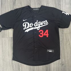 Los Angeles Dodgers Valenzuela Black Jersey 