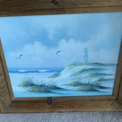 Seaside Painting In Frame