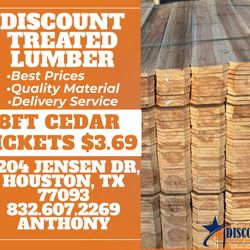 $3.69🔥8FT CEDAR PICKETS PREMIUM 