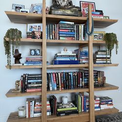 Exotic tiger bamboo shelving unit