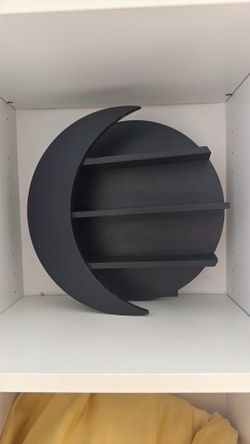 Black Crescent Moon Wall Shelf, 3-Tier