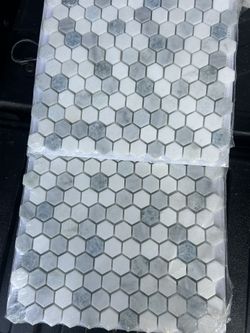 Azula 1 in. Hexagon 12 in. x 12 in. x 0.38 in. Polished Marble Mesh-Mounted Mosaic Tile. 5 Pieces