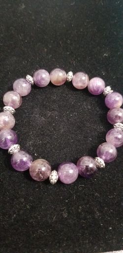 Amethyst bracelet large beads