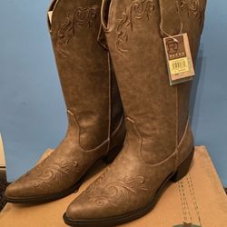 🔥 NEW Roper Women’s Brooklyn Western Boots Size 9 – Tan Embroidered 