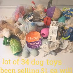 Lot Of 34 Dog Toys 