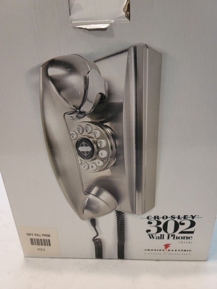 Crosley 302 Wall Power Vintage Chrome Corded Retro Push Button