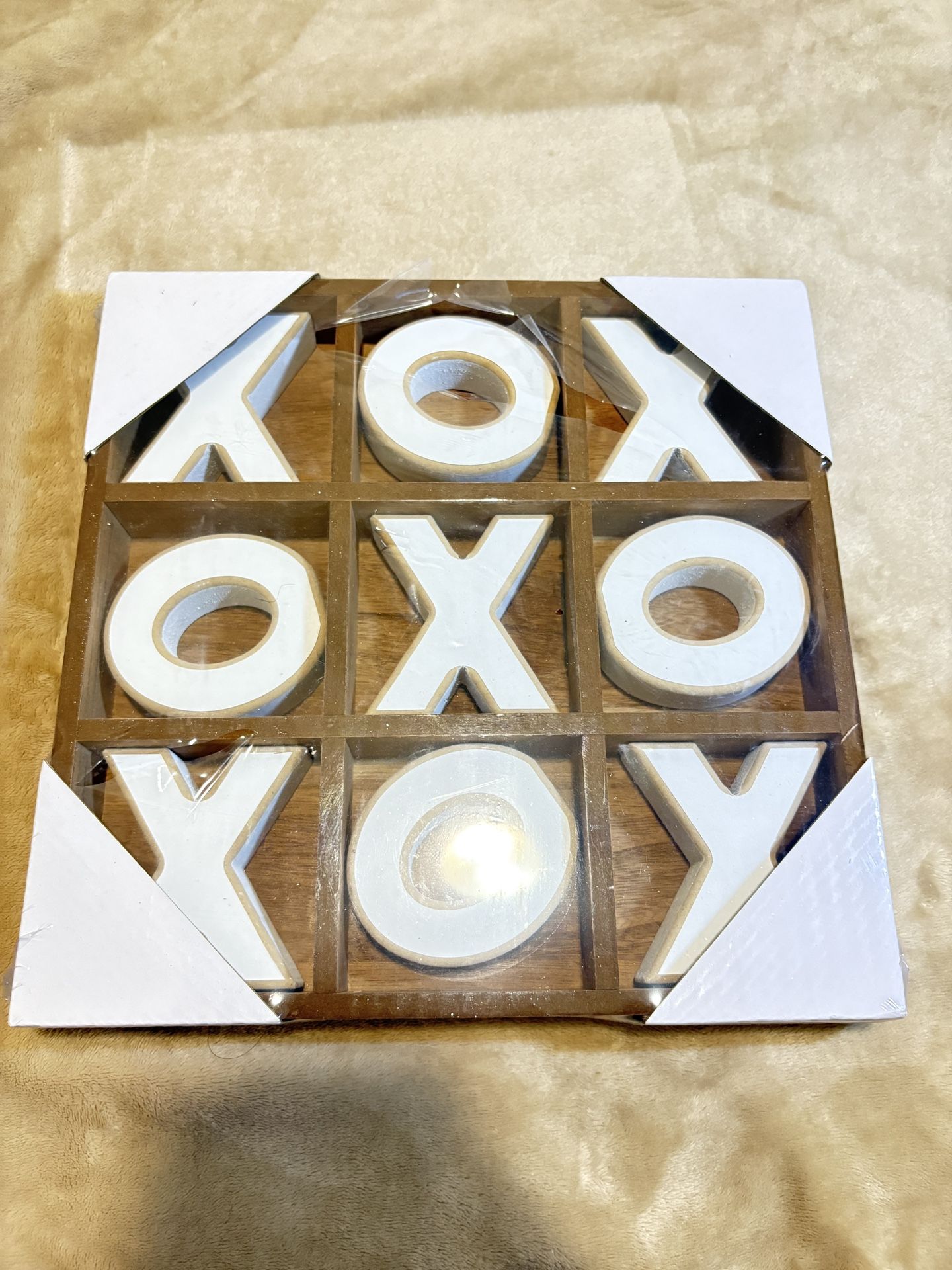 Wood Tic Tac Toe Game Board Tabletop Decor (11.8" x 11.8") - 11.8" x 11.8