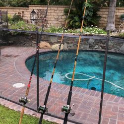 THREE (3) 7’ Saltwater Fishing Rods With Penn Reels