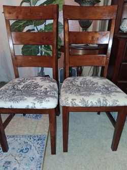 Wood Dining chairs x2, heavy, sturdy