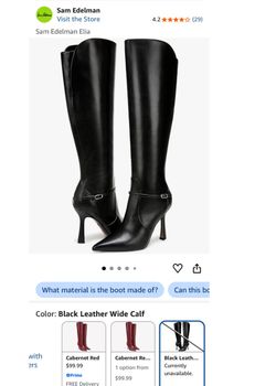 Sam Edelman Elia Wide Calf Boot size 6 (j25)