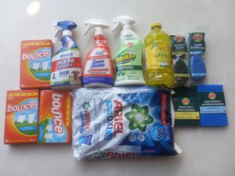 Cleaning Supplies Ariel Bounce Scotch Brite Pine Sol 