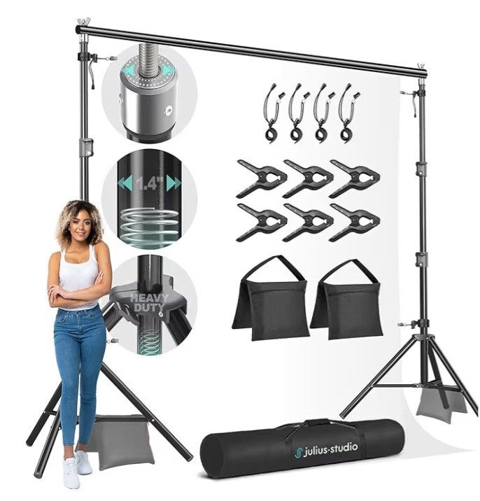 10.1 x 8 ft. (W x H) Adjustable Backdrop Stand Background Support
