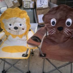 Kids Folding Camping Chair with Cup Holder, Cute Animal Portable Outdoor Chair – $7 Each