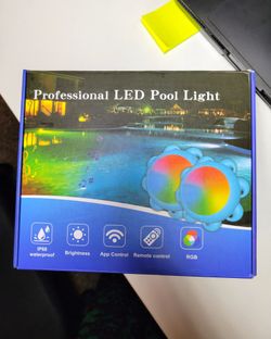 2 PCS Smart Submersible LED Pool Lights, 20W RGB Music Sync APP & Remote Controlled Pool Lights Color Changing Timer for Aboveground Inground Pools