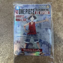 One Piece Us College Basketball Monkey D Luffy Promo Card 