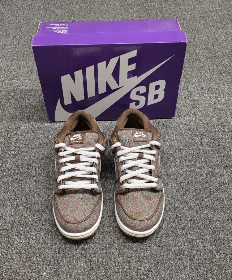 Nike SB Dunk Low Pro PRM Paisley Cacao Wow Summit White DH7534 200 Size 10