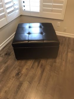 Leather ottoman