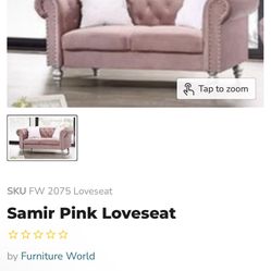 Samir Pink Loveseat