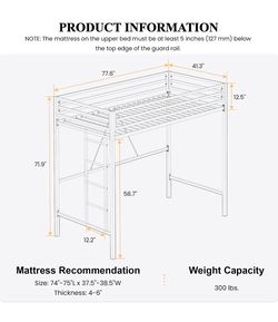NEW: Loft Bed Twin Size