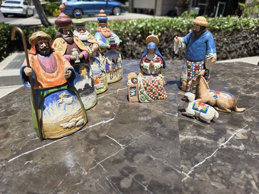 Hand carved & Painted Nativity Set